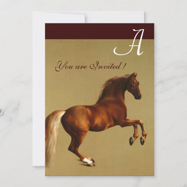 RED HORSE Party Felt paper Invitation (Front)