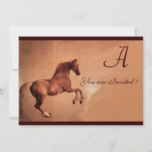 RED HORSE Party Gold Metallic Invitation