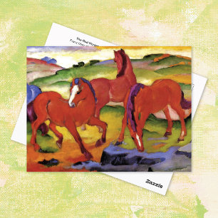 Red Horses Franz Marc Postcard