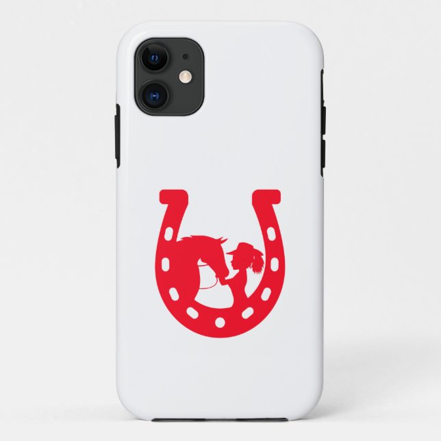 Red Horseshoe Girl and Horse Case-Mate iPhone Case (Back)