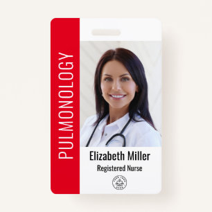 Red Hospital Medical Employee Photo ID ID Badge