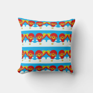 Red Hot Air Balloons Cute Cartoon Pattern Cushion