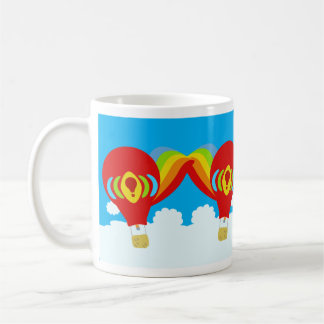 Red Hot Air Balloons Cute Colourful Fun Pattern Coffee Mug