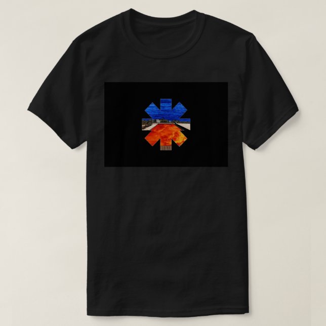 Red hot blue fire Mask T-Shirt (Design Front)
