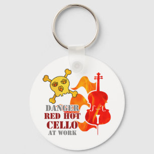 Red Hot Cello Key Ring
