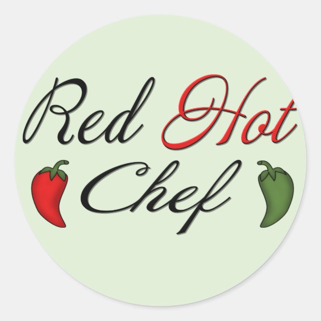 Red Hot Chef Classic Round Sticker (Front)