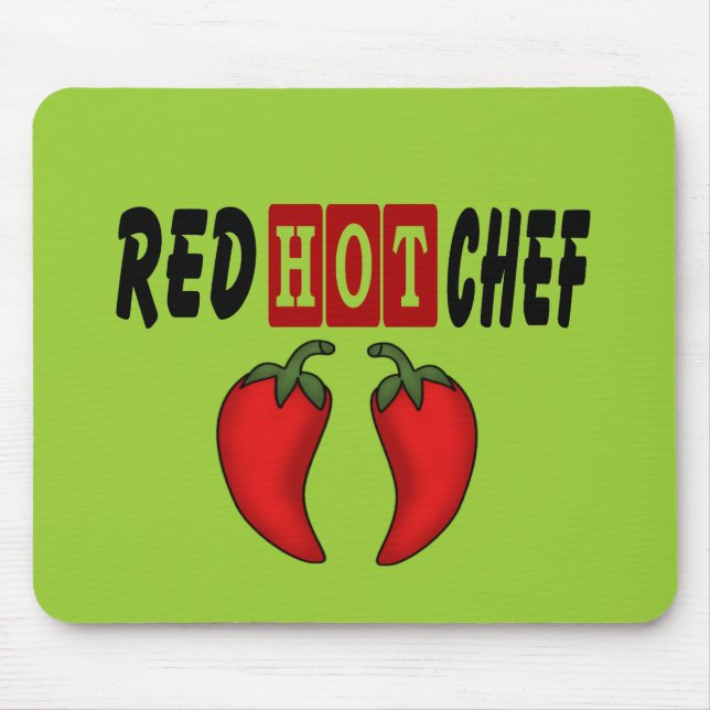 Red Hot Chef (Red Peppers) Mouse Mat (Front)