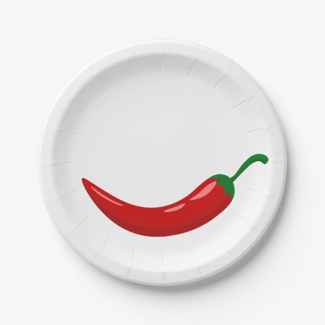 Red hot chili pepper paper plate (Front)