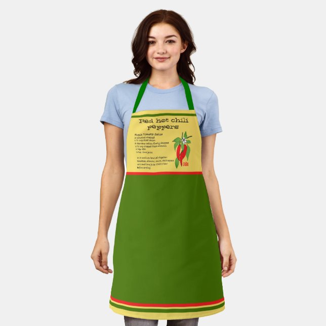 Red Hot Chili Peppers Mustard Green Salsa Recipe Apron (Worn)