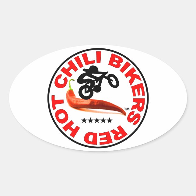 Red Hot Chilli Bikers Oval Sticker (Front)