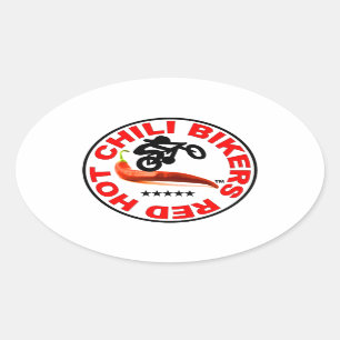 Red Hot Chilli Bikers Oval Sticker