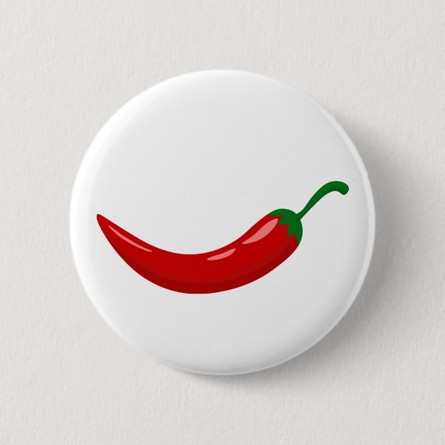 Red hot chilli pepper 6 cm round badge (Front)