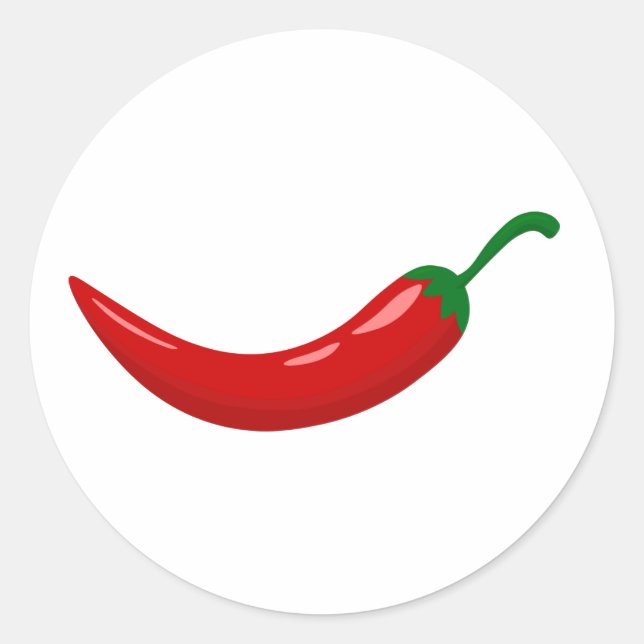 Red hot chilli pepper classic round sticker (Front)