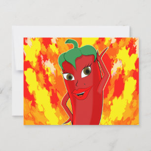Red Hot Chilli Pepper Diva Postcard