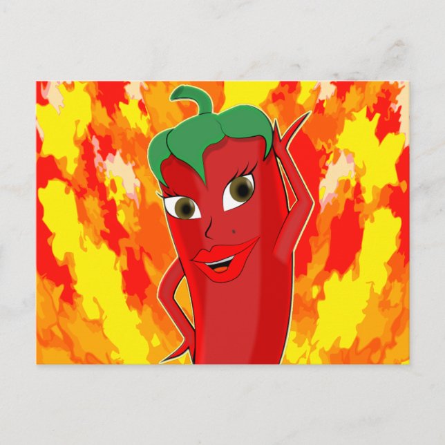 Red Hot Chilli Pepper Diva Postcard (Front)