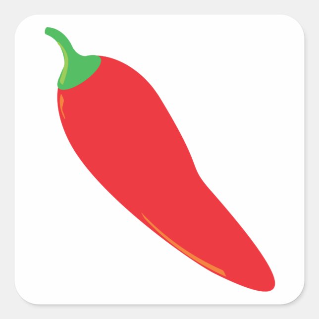 Red Hot Chilli Pepper Square Sticker (Front)