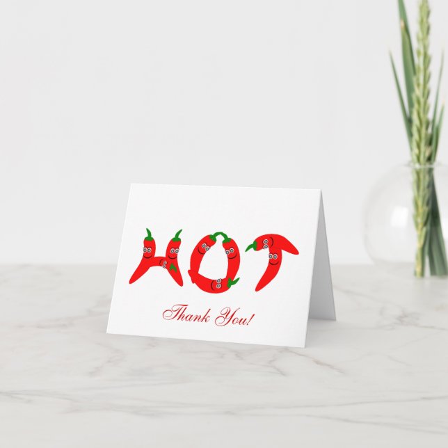 Red Hot Chilli Pepper Thank You Card (Front)
