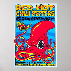 Red Hot Chilli Peppers Poster Psychedelic Squid Ar