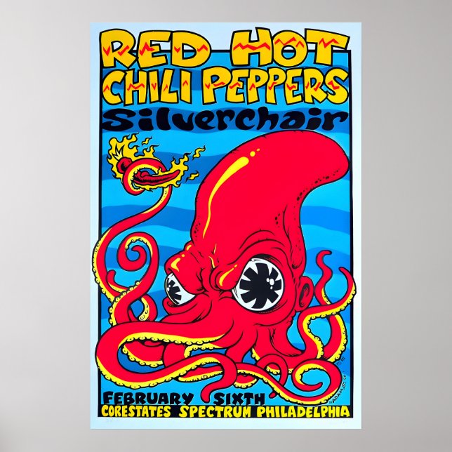 Red Hot Chilli Peppers Poster Psychedelic Squid Ar (Front)