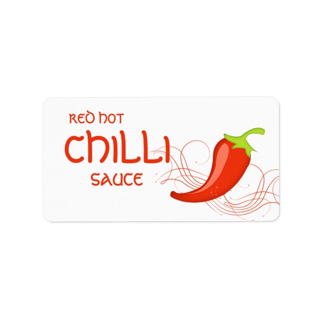 Red Hot Chilli Sauce Pepper Label (Front)