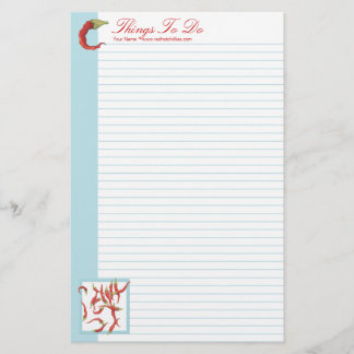 Red Hot Chillies blue To Do lined List Stationery