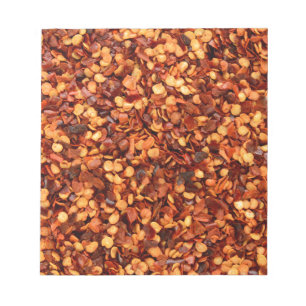 Red hot dried chilli flakes notepad
