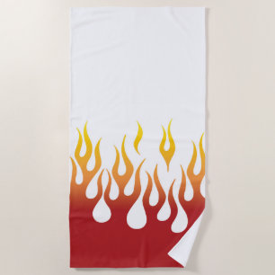 Red Hot Flames Beach Towel