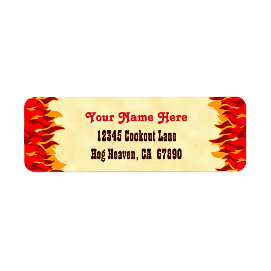 Red Hot Flames Custom Return Address Labels
