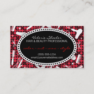Red Hot Glam Hair & Beauty Appointment Card