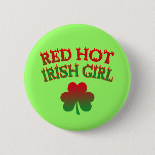 Red Hot Irish Girl 6 Cm Round Badge