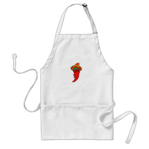 Red Hot Kawaii Pepper Diva Mexican Sombrero Standard Apron