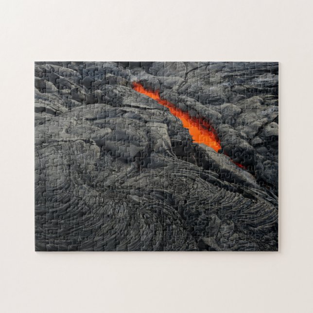 Red Hot Lava at Kilauea in Hawaii Volcanoes Jigsaw Puzzle (Horizontal)