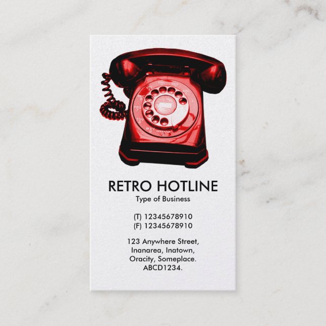 Red Hot Line - White (Gold Card) Business Card (Front)