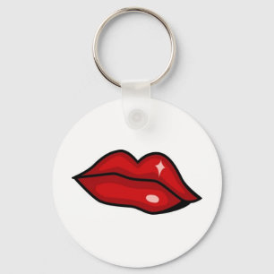 RED HOT LUCIOUS KISS LIPS SHINY LIPGLOSS BEAUTY KEY RING