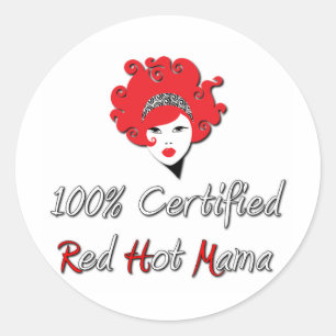 Red Hot Mama Classic Round Sticker
