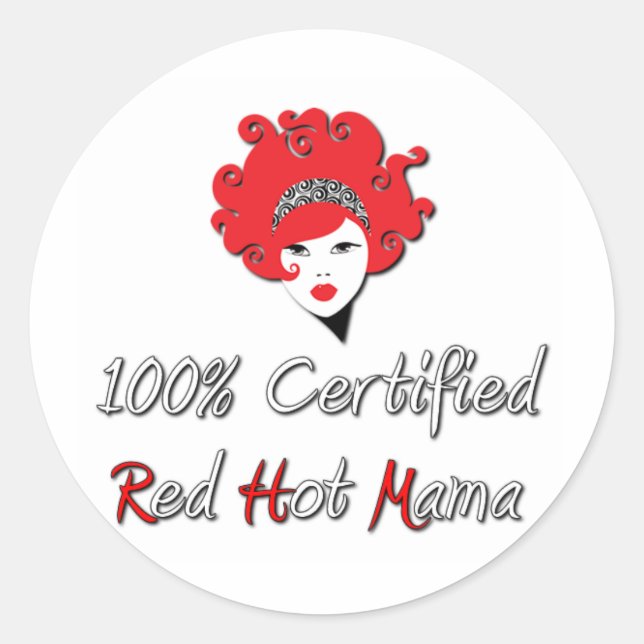 Red Hot Mama Classic Round Sticker (Front)