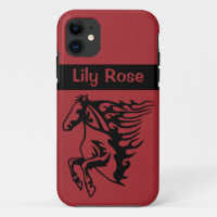 Red Hot Metallic Pony Horse Stallion Bronco