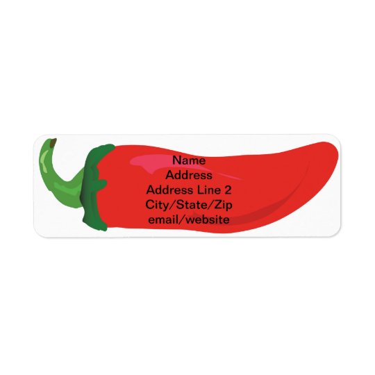 Red Hot Pepper 5 Line Return Address Label
