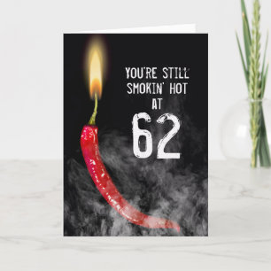 Red Hot Pepper 62nd Birthday Card