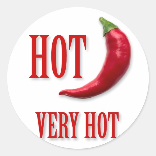 Red hot pepper classic round sticker (Front)