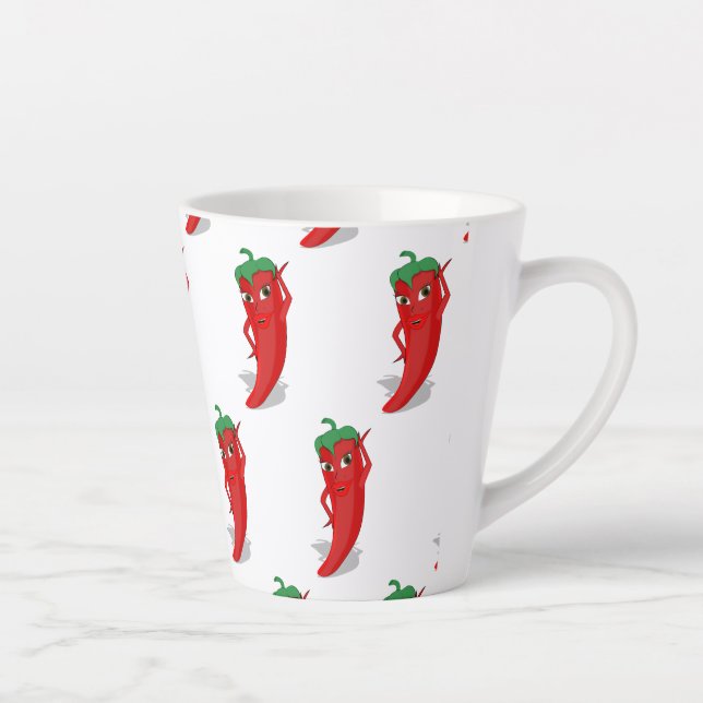 Red Hot Pepper Diva Classic  Latte Mug (Right)
