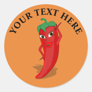 Red Hot Pepper Diva Classic Round Sticker