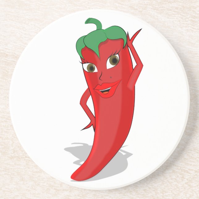 Red Hot Pepper Diva Coaster (Front)