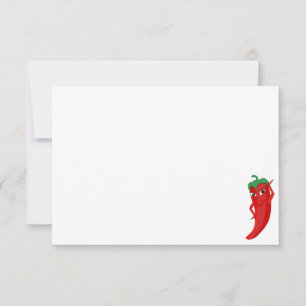Red Hot Pepper Diva Cute Custom Blank Card