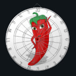 Red Hot Pepper Diva Dartboard<br><div class="desc">A red and hot pepper cartoon character. Original design.
Custom dartboards.
Gift idea.</div>