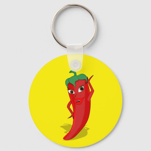 Red Hot Pepper Diva Key Ring (Back)