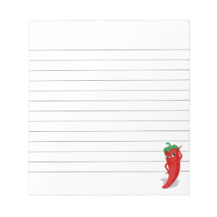 Red Hot Pepper Diva Lined Notepad