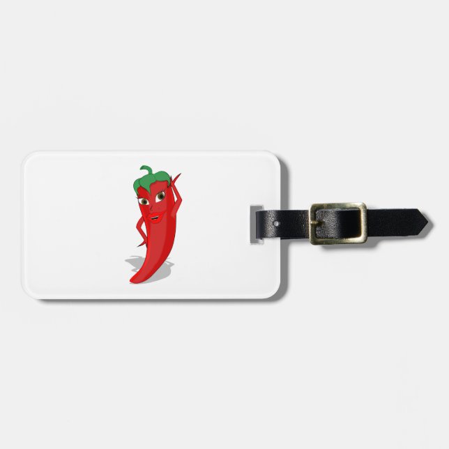 Red Hot Pepper Diva Luggage Tag (Front Horizontal)