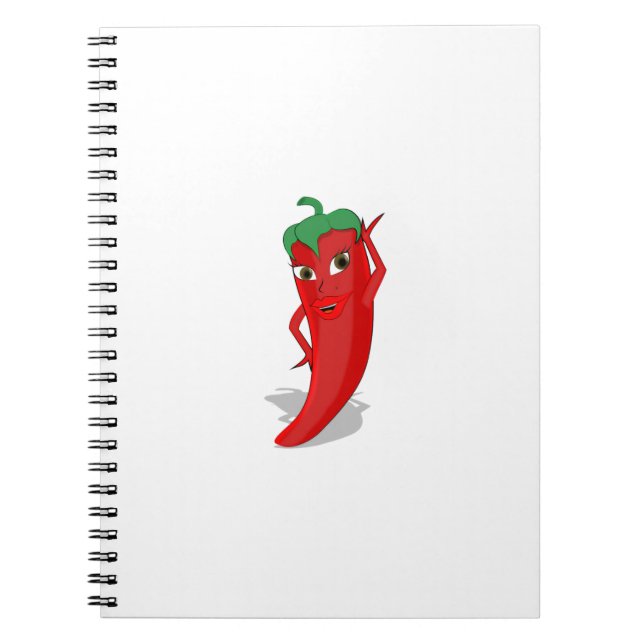 Red Hot Pepper Diva Notebook (Front)