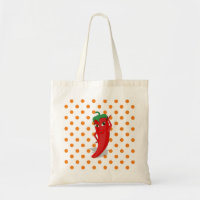 Red Hot Pepper Diva Orange Polka Dots